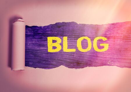 Word writing text Blog. Business photo showcasing regularly updated website web page run by individualの写真素材