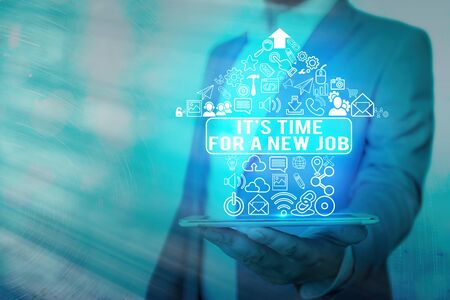 Handwriting text It S Time For A New Job. Conceptual photo having paid position regular employmentの写真素材