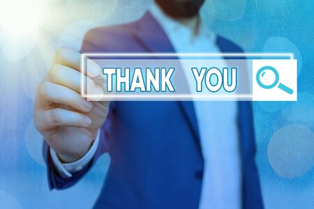 Word writing text Thank You. Business photo showcasing a polite expression used when acknowledging a gift or serviceの写真素材