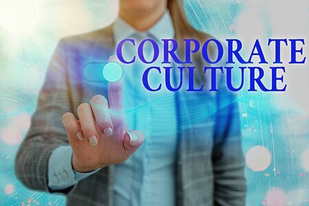 Word writing text Corporate Culture. Business photo showcasing pervasive values and attitudes that characterize a companyの写真素材