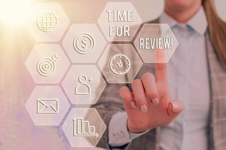 Text sign showing Time For Review. Business photo text review of a system or situation in its formal examinationの写真素材