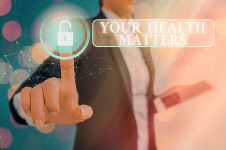 Writing note showing Your Health Matters. Business concept for good health is most important among other thingsの写真素材