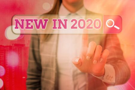 Conceptual hand writing showing New In 2020. Concept meaning what will be expecting or new creation for the year 2020の写真素材