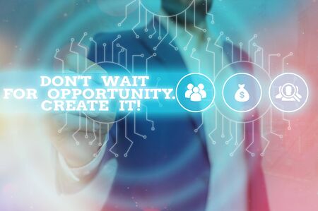 Handwriting text Don T Wait For Opportunity Create It. Conceptual photo work hard on yourself and begin from this momentの写真素材