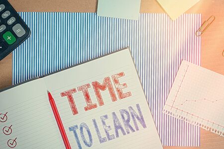 Text sign showing Time To Learn. Business photo text the need to get knowledge or understanding of...