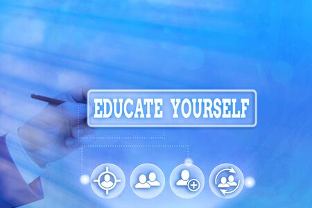 Conceptual hand writing showing prepare oneself or someone in a particular area or subject. Concept...
