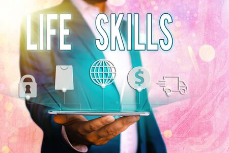 Handwriting text Life Skills. Conceptual photo skill that is necessary for full participation in everyday lifeの写真素材