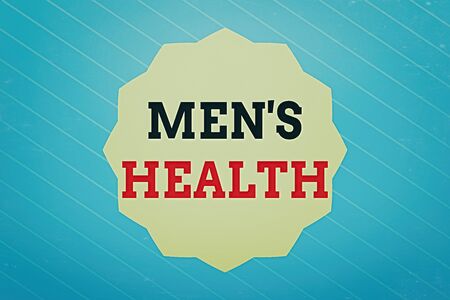 Word writing text Men S Health. Business photo showcasing men s is state of complete physical, mental, and social wellbeing Twelve 12 Pointed Star shape Dodecagon in Solid Color Zigzag effect Polygonの写真素材