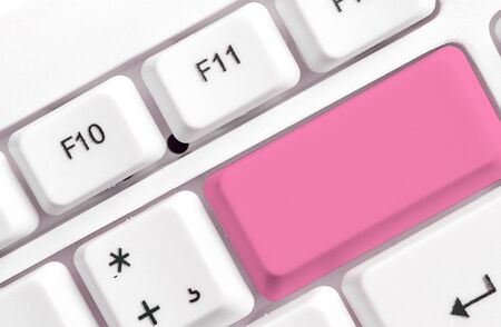 Pc Keyboard Key With Empty Note Paper Above Copy Space