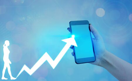 Ascending Growth Trends Movement Performance Financial Chart Status Reportの写真素材