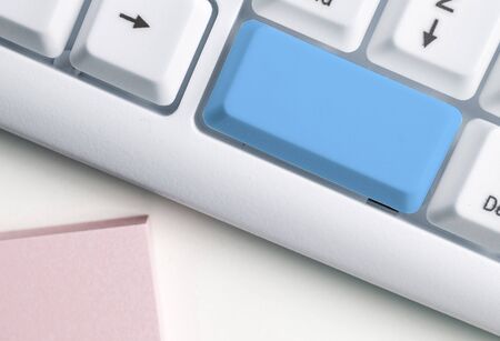 Pc Keyboard Key With Empty Note Paper Above Copy Space