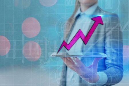 Arrow Symbol Going Upward Denoting Points Showing Significant Achievement