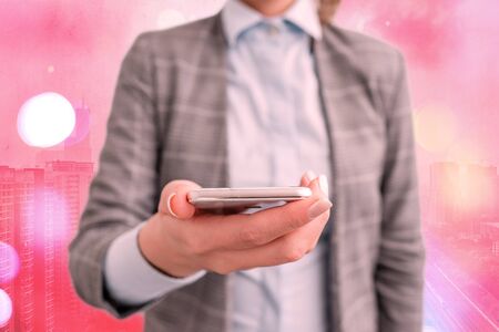 Touching Screen Digital Application Marking Important Details In Business.