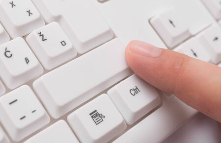 Pc Keyboard Key With Empty Note Paper Above Copy Space