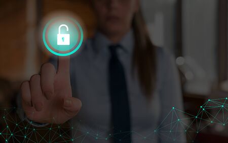 Graphics Padlock For Web Data Information Security Application System