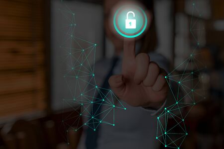 Graphics Padlock For Web Data Information Security Application System