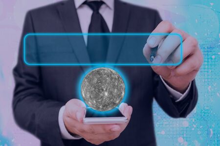 Digital Image of Distant Solar System Showing Global Technology Networks.の写真素材