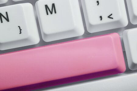 Pc Keyboard Key With Empty Note Paper Above Copy Space