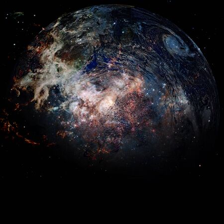 Digital Image of Distant Solar System Showing Global Technology Networks.