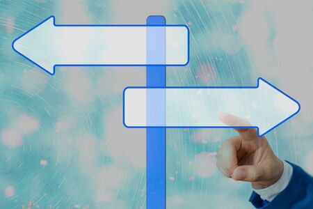 Competitiveness Symbol In Diverging Opposite Views Business Choice Concept