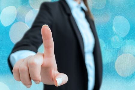 Touching Screen Digital Application Marking Important Details In Business.の写真素材