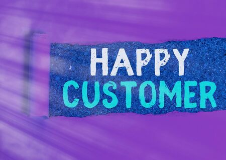 Handwriting text Happy Customer. Conceptual photo highest satisfaction rate with the commodity they boughtの写真素材