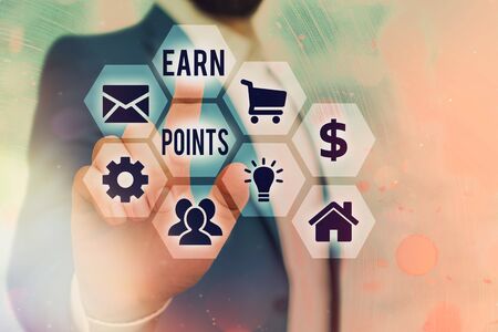Writing note showing Earn Points. Business concept for a fund rewarded automatically after purchasing any productの写真素材
