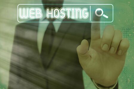 Word writing text Web Hosting. Business photo showcasing business allowing access to a server to store data in a websiteの写真素材