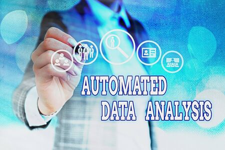 Word writing text Automated Data Analysis. Business photo showcasing Artificial intelligence and deep learning technologyの写真素材