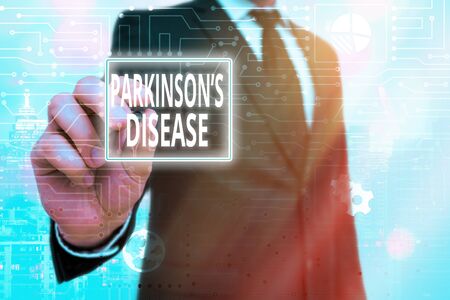 Word writing text Parkinsons Disease. Business photo showcasing chronic progressive neurological disease of later lifeの写真素材