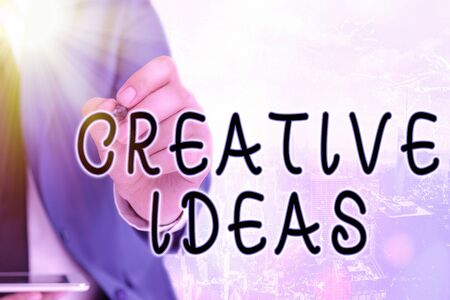 Word writing text Creative Ideas. Business photo showcasing Unique strategy for captivating audiences interestの写真素材