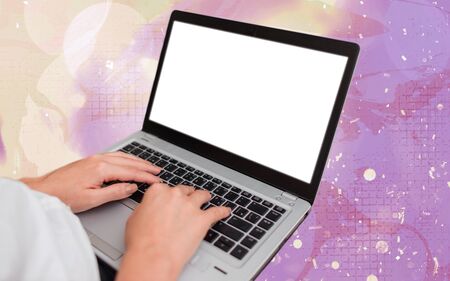Modern Gadgets With White Display Screen Under Colorful Bokeh Background