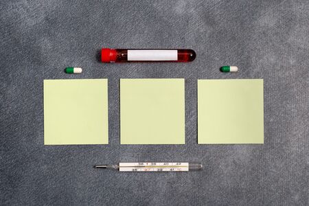 Extracted Blood Sample Vial With Medical Accessories Ready For Examination