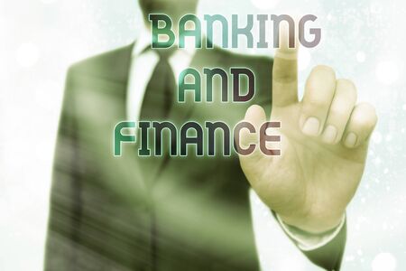 Writing note showing Banking And Finance. Business concept for financial and accounting, managing money by investmentの写真素材