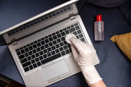 Contamination Within Electronic Gadgets Sufaces Controlled By Disinfectantの写真素材