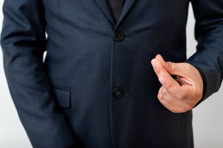 Model With Pointing Hand Finger Symbolizing Navigation Progress Growthの写真素材