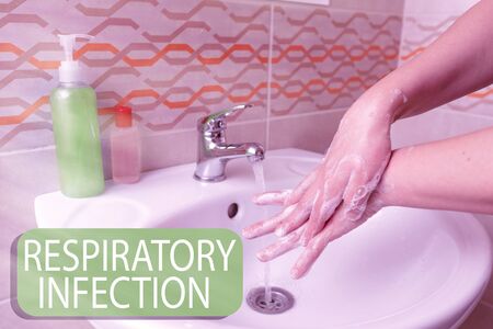 Writing note showing Respiratory Infection. Business concept for any infectious disease that...