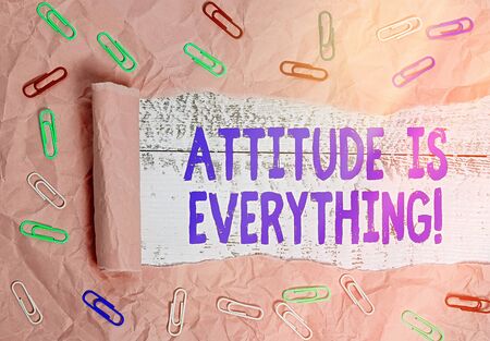 Text sign showing Attitude Is Everything. Business photo showcasing Personal Outlook Perspective Orientation Behaviorの写真素材