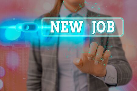 Word writing text New Job. Business photo showcasing starting afresh career with the given opportunity or employmentの写真素材
