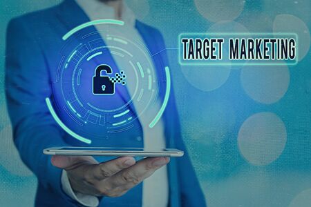 Handwriting text Target Marketing. Conceptual photo marketer s is most important task also used in buying strategy Graphics padlock for web data information security application systemの写真素材