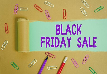 Word writing text Black Friday Sale. Business photo showcasing Attract the buyers with Exclusive product s is lower priceの写真素材