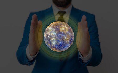 Digital Image of Distant Solar System Showing Global Technology Networks.の写真素材