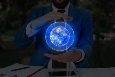 Digital Image of Distant Solar System Showing Global Technology Networks.の写真素材