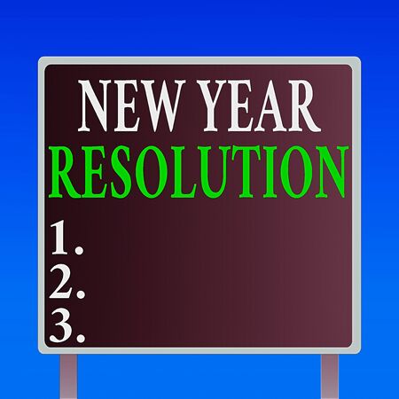 Handwriting text New Year Resolution. Conceptual photo listing of goals and change with determination Blank Square shape Billboard Standing with Frame Border Outdoor Displayの写真素材