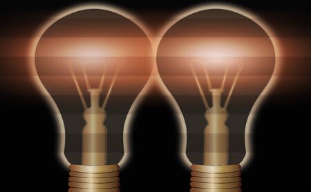 Realistic Colored Vintage Light Bulbs, Idea Sign Solution Thinking Concept.
