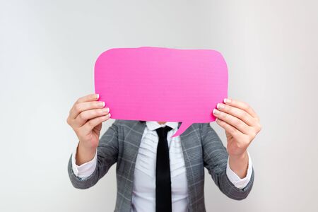 Empty Bubble Chat Sticker Notes Mock Up Emphasizing Personal Idea Conceptの写真素材