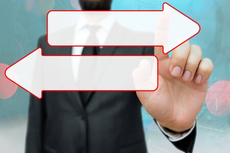 Competitiveness Symbol In Diverging Opposite Views Business Choice Concept