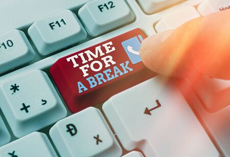 Handwriting text writing Time For A Break. Conceptual photo a schedule when workers stop working for...