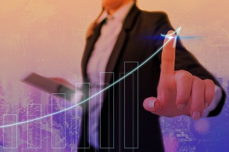 Arrow Symbol Going Upward Denoting Points Showing Significant Achievement
