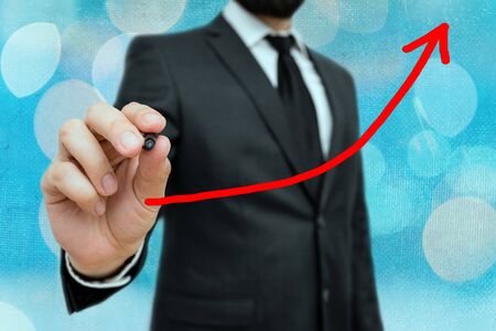 Digital Arrowhead Curve Rising Upward Denoting Growth Development Concept